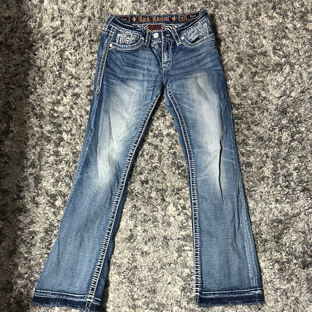Rock Revival Women's Faded Blue Boot Cut Jeans
